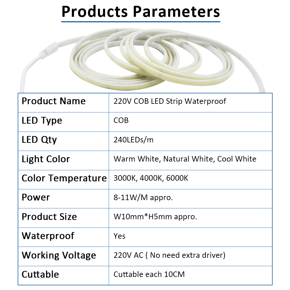 220V IP67 Waterproof COB Led S - Outdoor Power Strip Weatherproof recension och pris
