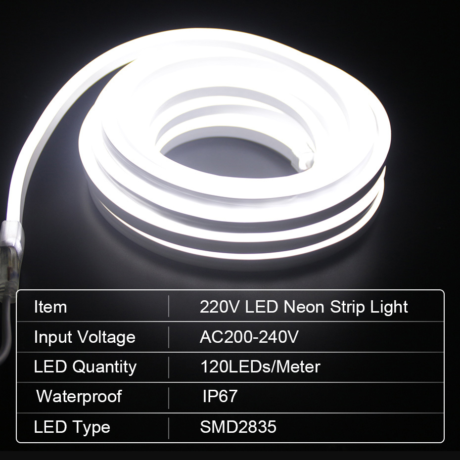 LED Neon Strip 220V 2835 120 L - Outdoor Power Strip Weatherproof recension och pris
